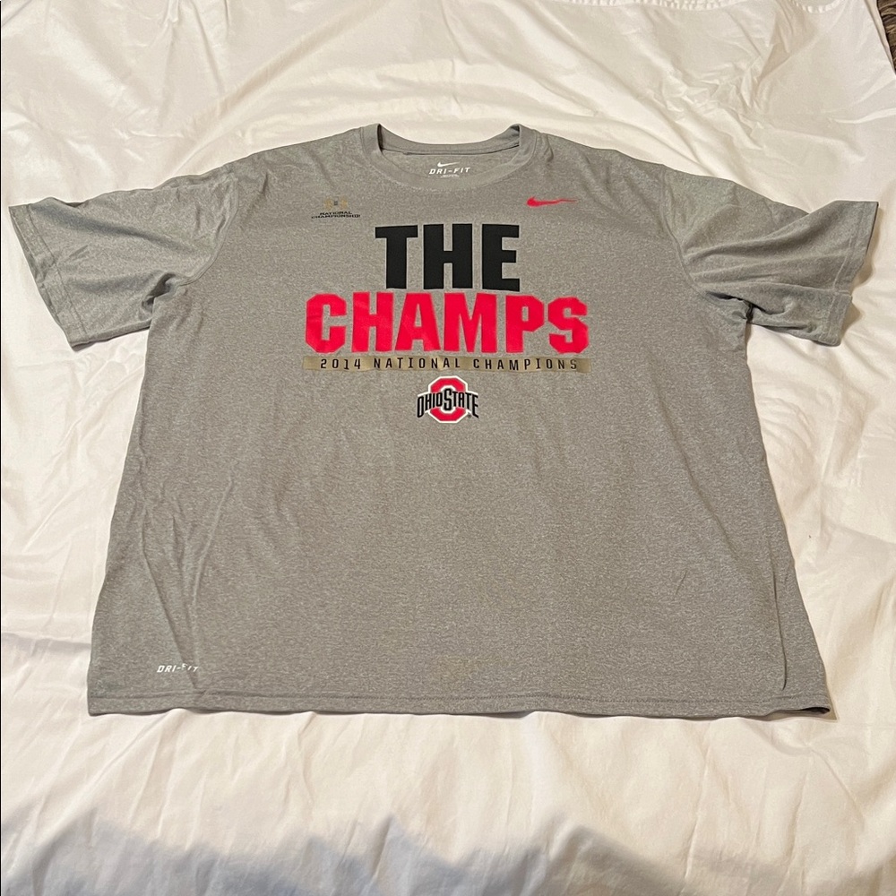 Nike Gray and Red Ohio State  'The Champs' T-Shirt